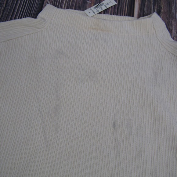 Madewell Womens Medium Ivory White Jacquard Funnelneck Top - Picture 4 of 7